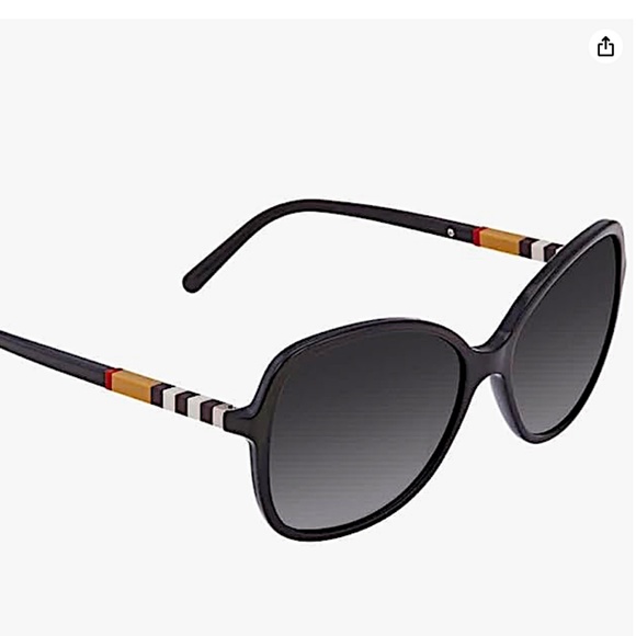 BURBERRY BE 4197 30018G Black Plastic Square Sunglasses Grey Gradient Lens - Picture 4 of 4